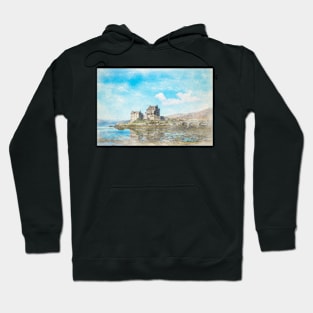 Eilean Donan Castle Watercolour Hoodie